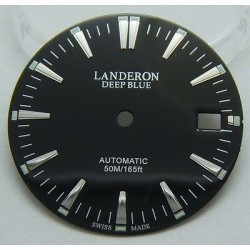 LANDERON CADRAN NOIR TYPE SEAMASTER INDEX ACIER POUR ETA 2824-2 DIAMETRE 28,50MM