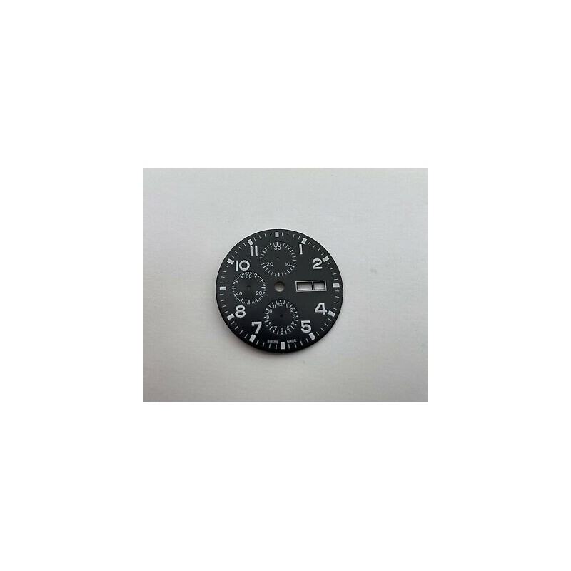 Cadran De Montre Style Militaire - 29 Mm - Blanc Chiffres Arabes - Occasion Très Bon état