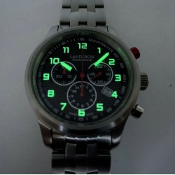 LANDERON CHRONOGRAPHE RACING CADRAN CARBONE MOUVEMENT SWISS RONDA