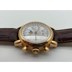 LANDERON CHRONOGRAPHE AUTOMATIC OR 18K VALJOUX 7751 TRIPLE DATES PHASE DE LUNE