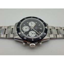 LANDERON CHRONOGRAPHE PANDA TRI-COMPAX A REMONTAGE MANUEL SAPHIR ETANCHE 10 ATM