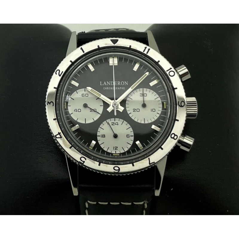 LANDERON CHRONOGRAPHE TYPE 20 PANDA TRI-COMPAX A REMONTAGE MANUEL