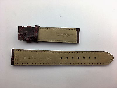 Bracelet En Cuir De Crocodile Véritable, Extra Plat, Largeur 18 Mm, Couleur Bordeaux - Neuf Sans étiquette