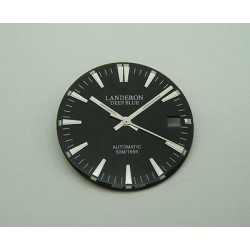 LANDERON CADRAN NOIR INDEX ACIER AIGUILLES POUR ETA 2824-2 DIAMETRE 28,50MM