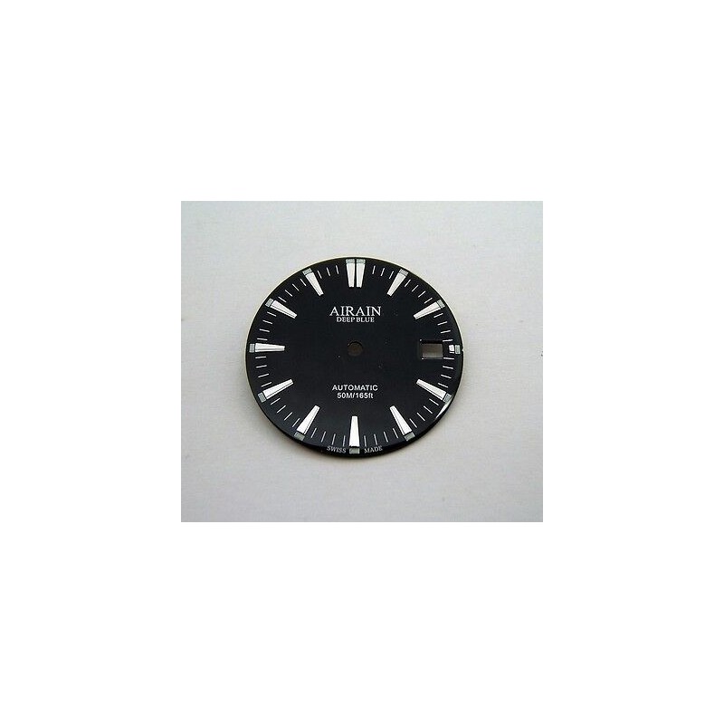 AIRAIN CADRAN NOIR TYPE SEAMASTER INDEX ACIER POUR ETA 2824-2 DIAMETRE 28,50MM